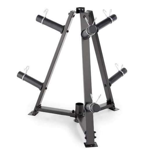 Vertical Weight Plate & Barbell Storage Rack – 300kg Capacity | Heavy-Duty Steel Frame, 6 Clamps for Secure Hold | Space-Saving Gym Stand for Plates & Dumbbells