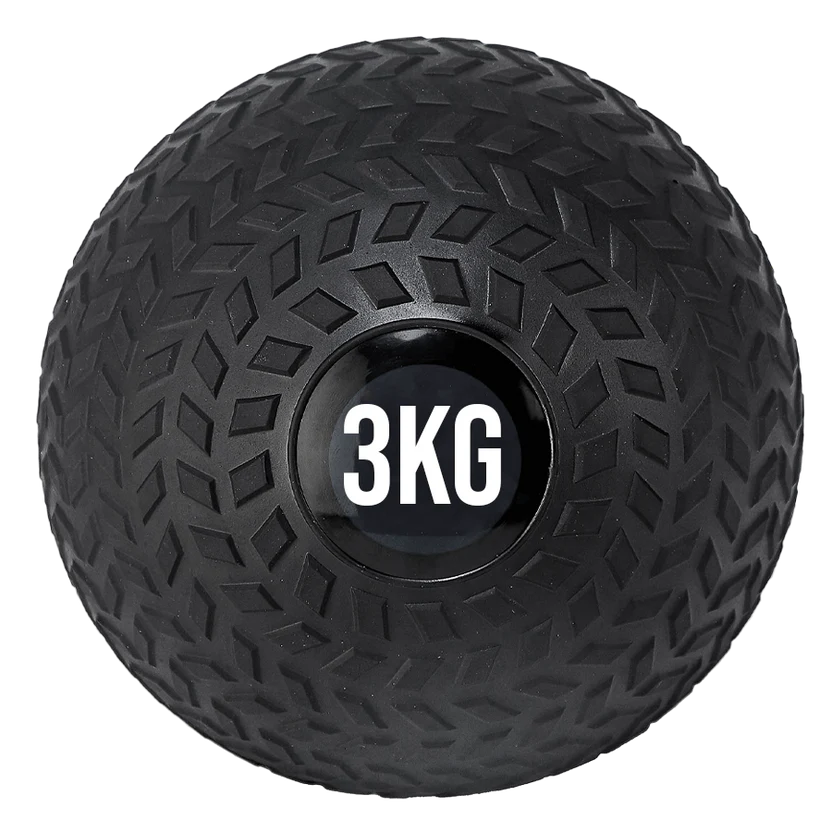 Black exercise ball with '20KG' marking on a white background