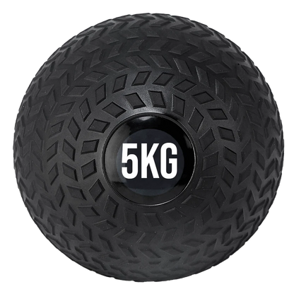 Black 5KG weight ball on a white background