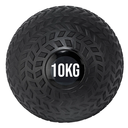 Black exercise ball with '12KG' marking on a white background
