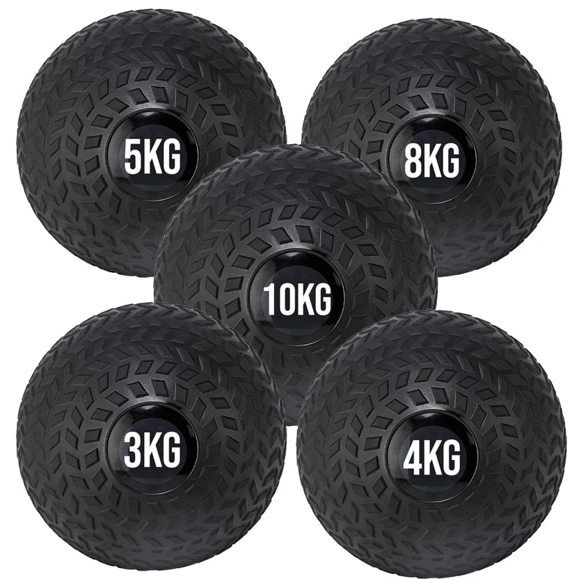Set of black weighted balls with labeled weights on a white background