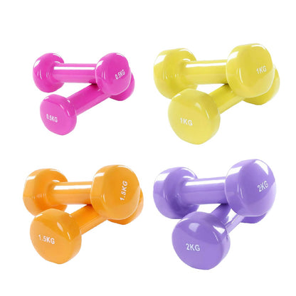 Vibrant Neoprene Vinyl Dumbbell Set – Colorful Hand Weights for Home Workouts, Strength, and Toning