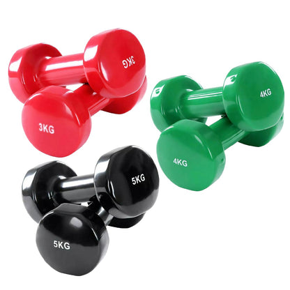 Vibrant Neoprene Vinyl Dumbbell Set – Colorful Hand Weights for Home Workouts, Strength, and Toning