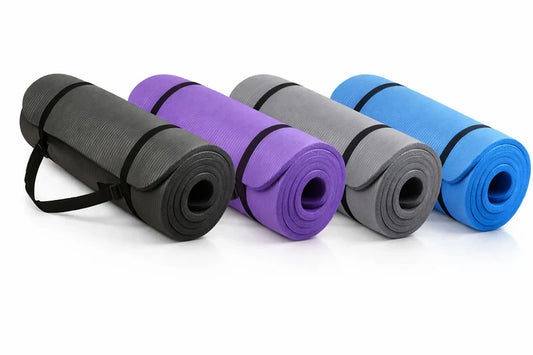 Extra Thick 10mm NBR Foam Yoga Mat with Anti-Slip Grip – Large Eco-Friendly Workout Mat for Yoga, Pilates, HIIT & Gym | Free Carry Strap | Men & Women