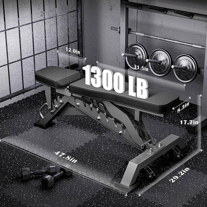 Heavy-Duty Commercial Weight Bench – Adjustable, Foldable & 680kg Capacity for Home & Gym Use | Premium Strength Training Equipment with Portable Design