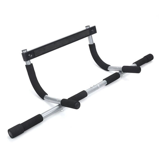 Heavy Duty Doorway Pull-Up Bar – No Screw Steel Chin Up Trainer for Home Gym – Compact, Non Slip, Supports 120kg – Black & Grey Fitness Bar