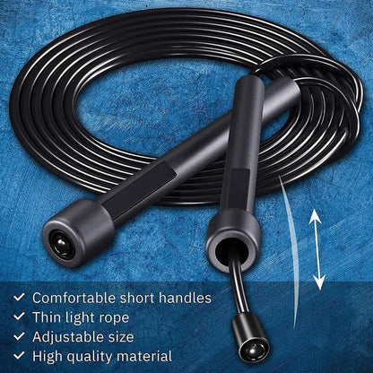 Adjustable Speed Skipping Rope – 118" Length, 360° Tangle-Free Rotation, Non-Slip Sweatproof Handles – Cardio Training Tool for Home, Gym, Outdoor Fitness