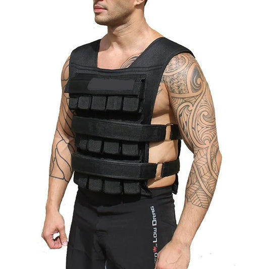 High-Performance 30kg Weighted Vest with 30 Removable Iron Blocks – Adjustable, Reflective Training Vest for Men & Women – Ideal for Strength & Cardio Workouts